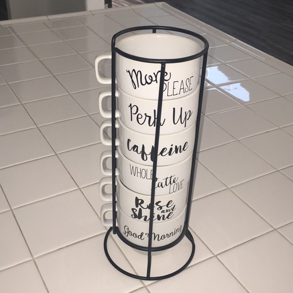 Other - 6 coffee cups and rack